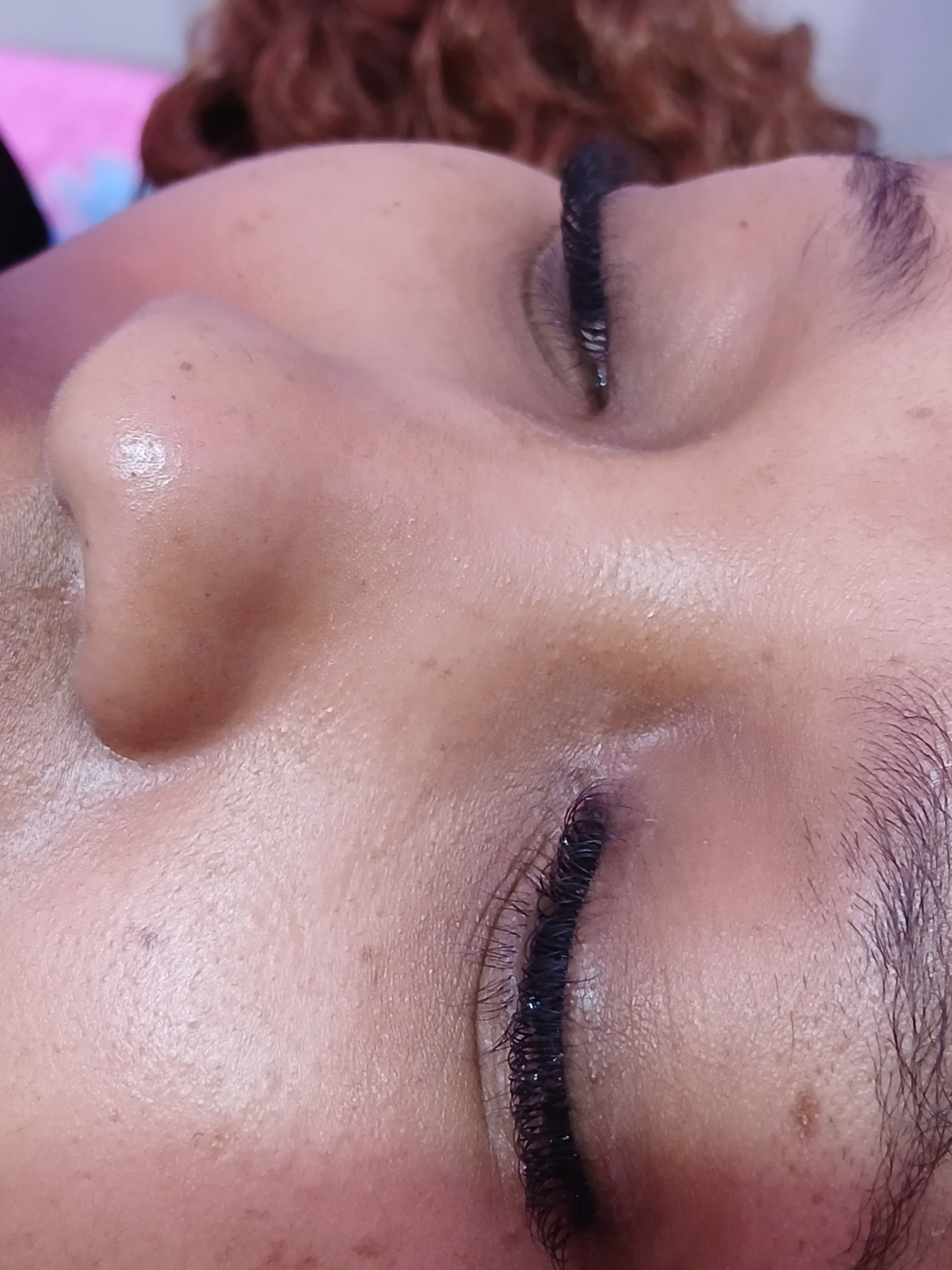 Classic lash extensions — close-up of a finished set